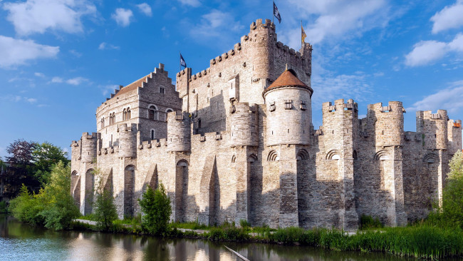 Обои картинки фото gravensteen castle, города, замки бельгии, gravensteen, castle