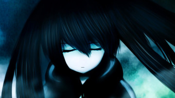 обоя аниме, black rock shooter, девочка, лицо, печаль