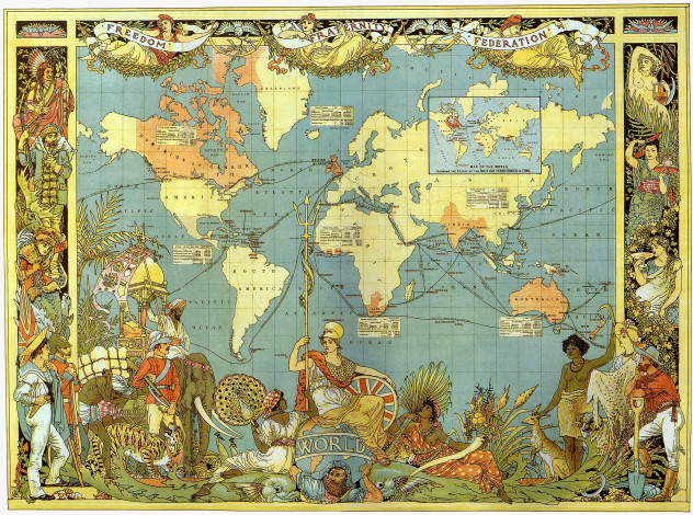 Обои картинки фото старинная, карта, мира, разное, глобусы, карты, люди, континенты