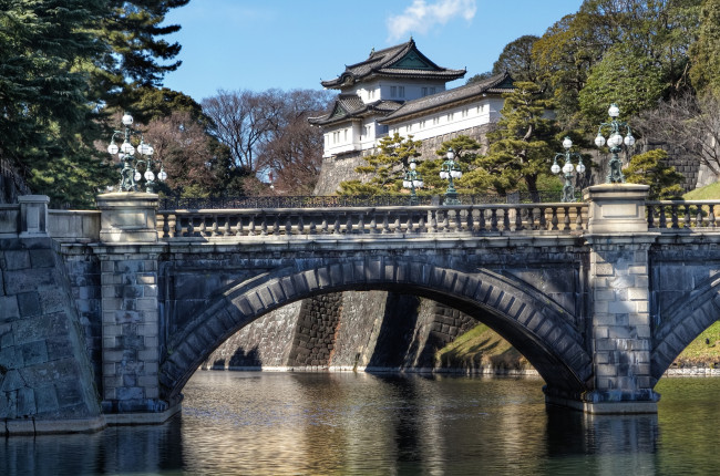 Обои картинки фото imperial, palace, tokyo, japan, города, токио, Япония, мост, nijubashi, bridge, императорский, дворец