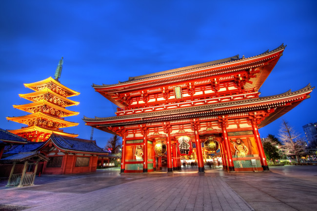 Обои картинки фото sensoji, temple, tokyo, japan, города, токио, Япония, asakusa, kannon, храм