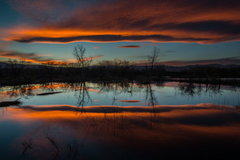 Картинка природа восходы закаты отражение вода вечер закат