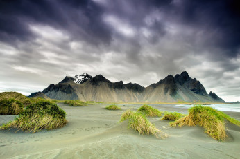 Картинка природа побережье стоккснес мыс весна горы исландия