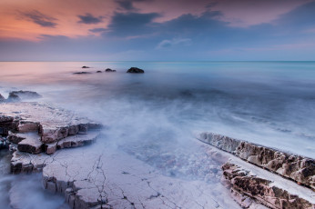 Картинка природа побережье выдержка небо камни море берег