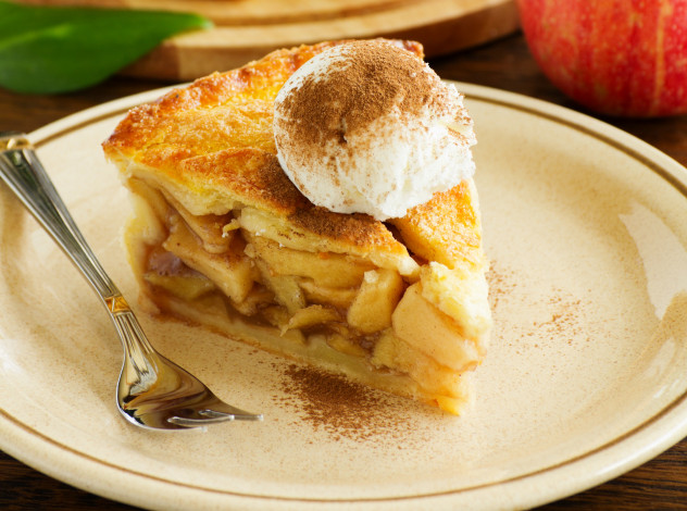 Обои картинки фото еда, пироги, яблоки, кусок