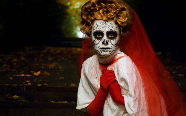 Обои картинки фото разное, маски,  карнавальные костюмы, прическа, маска, девушка, хэллоуин, праздник