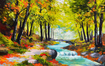Картинка рисованное живопись painting landscape oil watercolor картина краски пейзаж