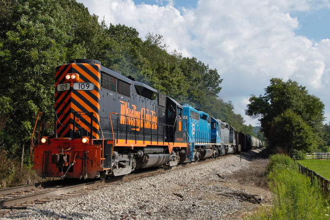 Обои картинки фото техника, поезда, дорога, железная, состав, локомотив, рельсы