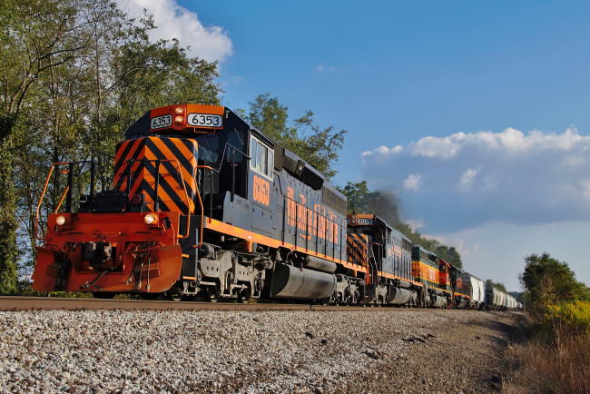 Обои картинки фото техника, поезда, состав, рельсы, локомотив, дорога, железная