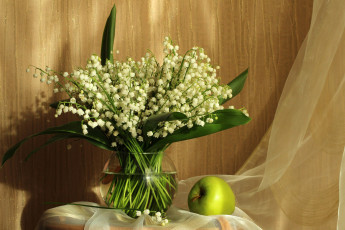 Картинка еда Яблоки настроение цветы май натюрморт ландыши весна букет