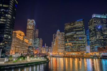 Картинка города Чикаго+ сша Чикаго река здания
