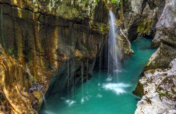 Картинка природа водопады река скалы ущелье
