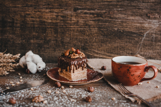 Обои картинки фото еда, торты, торт, шоколад, сладость, кофе