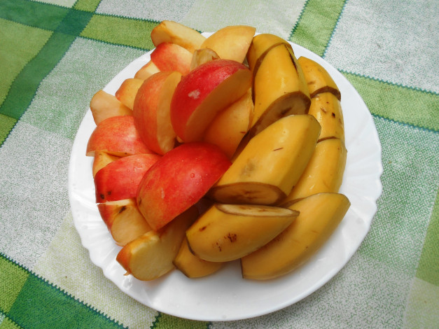 Обои картинки фото еда, бананы, яблоки