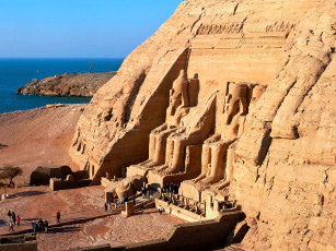 Картинка abu simbel near aswan egypt города исторические архитектурные памятники