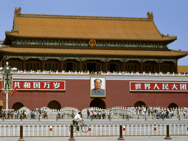 Обои картинки фото tiananmen, gate, beijing, china, города