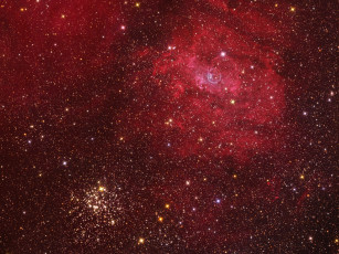Картинка ngc 7635 m52 космос галактики туманности