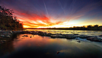 Картинка природа восходы закаты пейзаж закат река
