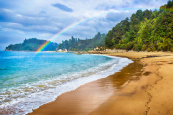 обоя природа, радуга, пляж