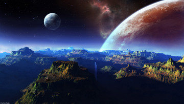 Картинка 3д графика atmosphere mood атмосфера настроения горы планеты