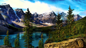 Картинка moraine lake природа пейзажи