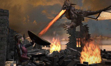 Картинка 3д графика fantasy фантазия problem with dragons