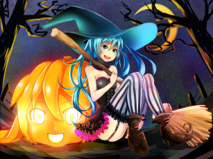 Картинка by noboes аниме vocaloid halloween hatsune miku