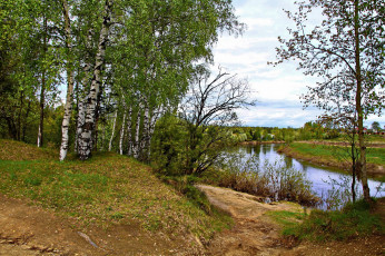 Картинка Ярославль река которосль природа реки озера деревья берег