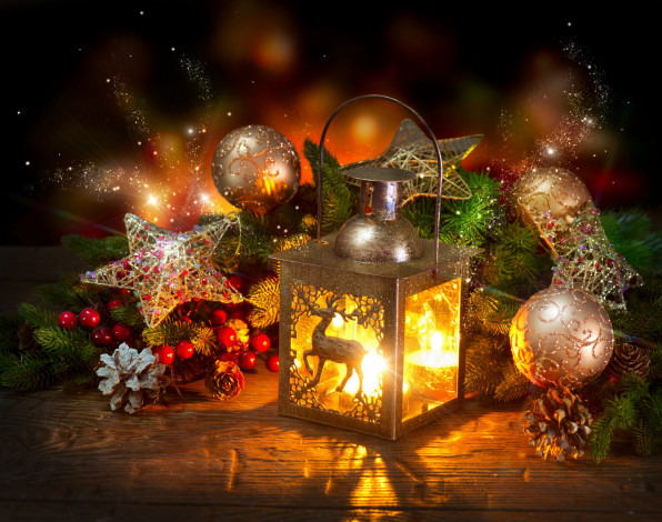 Обои картинки фото праздничные, - разное , новый год, фонарь, украшения, рождество, новый, год, decoration, christmas, new, year