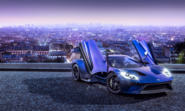 Обои картинки фото автомобили, ford, синий, 2015г, gt, concept