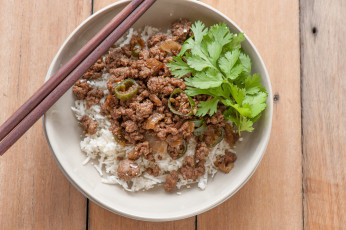 Картинка еда вторые+блюда рис мясо зелень