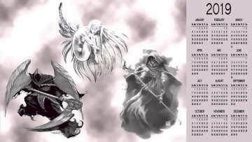 Картинка календари фэнтези капюшон коса крылья ангел