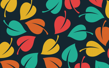 обоя векторная графика, природа , nature, черный, фон, vector, background, leaves, pattern, листочки, текстура