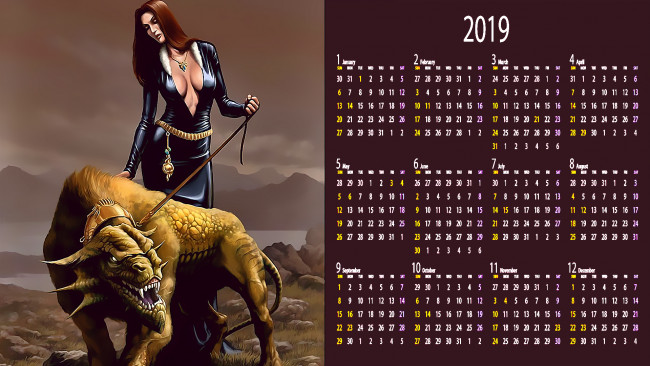 Обои картинки фото календари, фэнтези, ошейник, существо, женщина