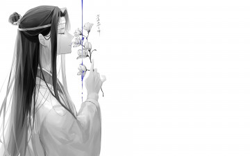 Картинка аниме mo+dao+zu+shi лань ванцзи ветка цветы
