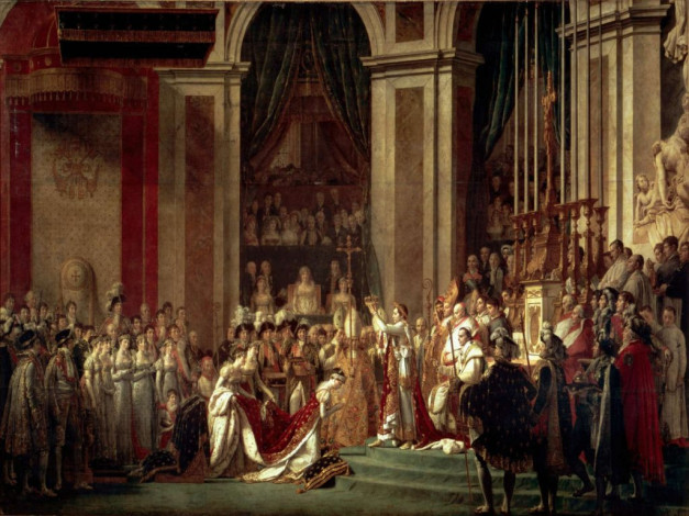 Обои картинки фото посвящение, императора, наполеона, рисованные, jacques, louis, david