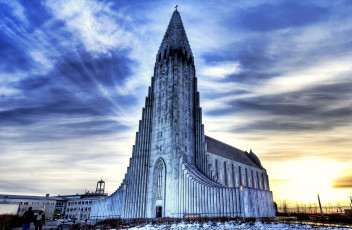 обоя кафедральный, собор, рейкьявике, исландия, города, рейкьявик