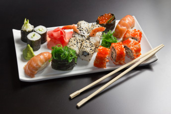 Картинка еда рыба морепродукты суши роллы филадельфия