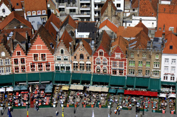 Картинка города брюгге бельгия дома площадь