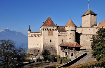 Картинка города шильонский замок швейцария крепость стены башни