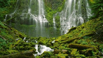 Картинка природа водопады мох