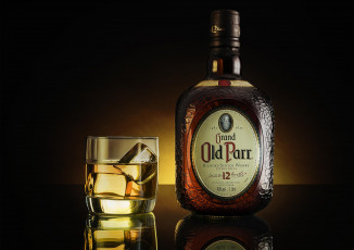 обоя grand old parr, бренды, отражение, бутылка, стакан, шотландский, виски, scotch, whisky, grand, old, parr