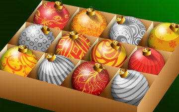 Картинка праздничные векторная+графика+ новый+год шарики