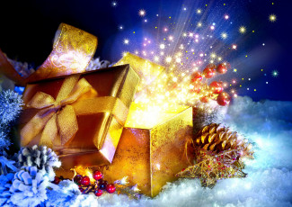 обоя праздничные, подарки и коробочки, рождество, decoration, new, year, christmas, снег, подарок, коробка, новый, год