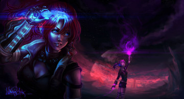 Картинка фэнтези девушки фантастика арт космос энергия звезды планета