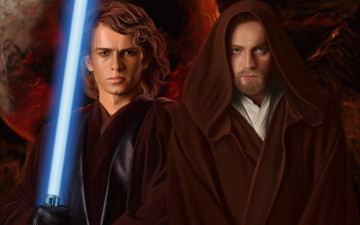 Картинка фэнтези _star+wars iii episode star wars звездные войны месть ситхов obi-wan kenobi anakin skywalker ewan mcgregor revenge of the sith hayden christensen