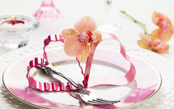 Картинка праздничные день+святого+валентина +сердечки +любовь сердце романтика flowers цветы orchid heart valentine's day
