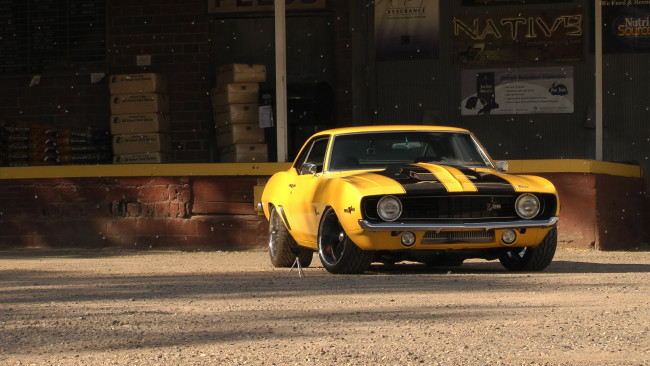 Обои картинки фото автомобили, camaro, yellow