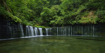 Картинка природа водопады лес скала водопад