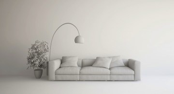 Картинка 3д+графика реализм+ realism design lamp couch living